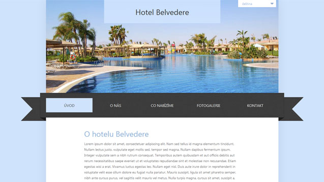 Hotel Belvedere modrá šablona číslo 232