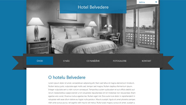 Hotel Belvedere tmavě modrá šablona číslo 259
