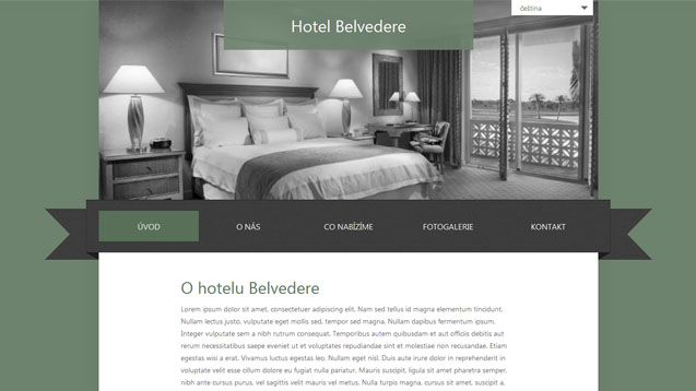 Hotel Belvedere tmavě zelená šablona číslo 258
