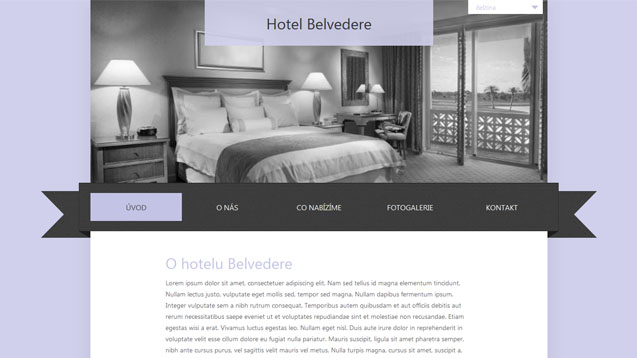 Hotel Belvedere fialová šablona číslo 264