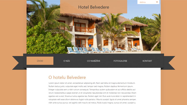 Hotel Belvedere oranžová šablona číslo 233