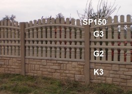 Betonový plot G3,G2,K3,SP150