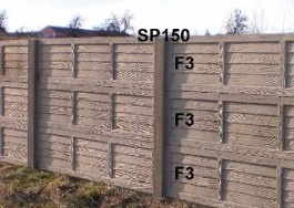 Betonový plot F3,F3,F3,SP150