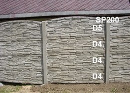 Betonový plot D5,D4,D4,D4,SP200