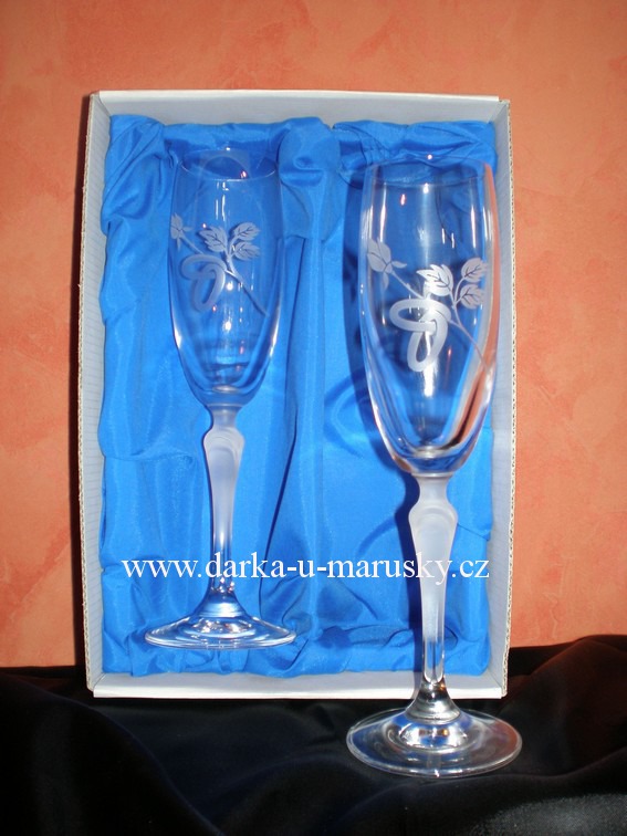 Svatební skleničky na sekt- Lucie flétny