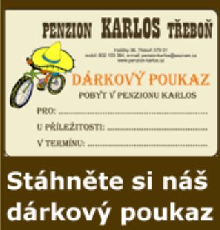 Penzion Karlos Třeboň dárkový poukaz