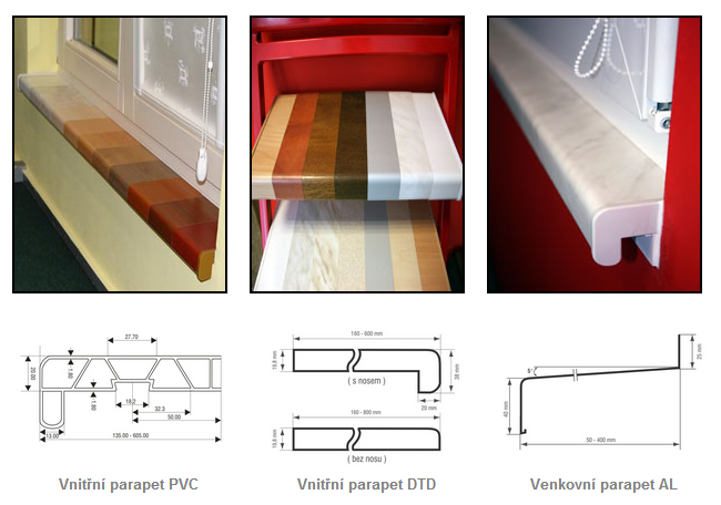 vzorník parapetů