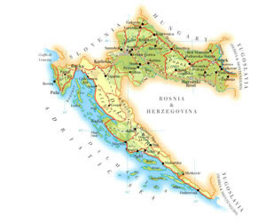 mapa Chorvatska