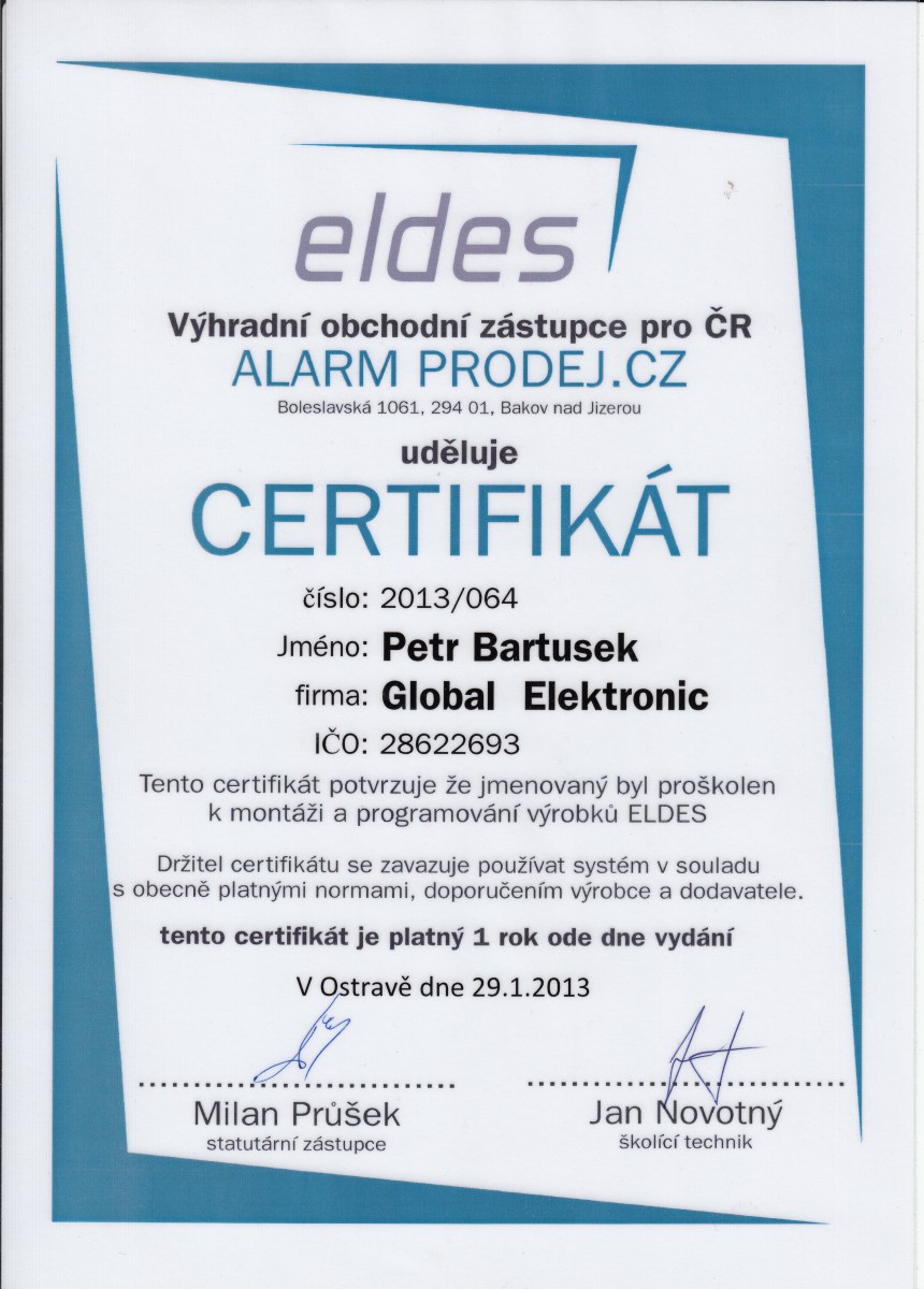 Certifikace Global Electronic