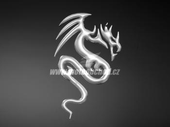 3D samolepka Dragon, malá, chrom